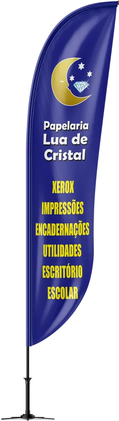 Wind banner azul da Papelaria Lua de Cristal